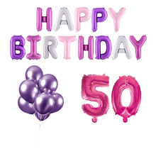 50 jaar Verjaardag Versiering Ballon Pakket Pastel & Roze