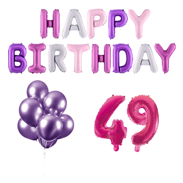 49 jaar Verjaardag Versiering Ballon Pakket Pastel & Roze