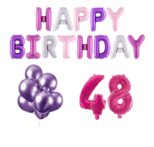 48 jaar Verjaardag Versiering Ballon Pakket Pastel & Roze