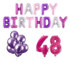 48 jaar Verjaardag Versiering Ballon Pakket Pastel & Roze