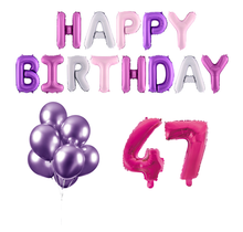 47 jaar Verjaardag Versiering Ballon Pakket Pastel & Roze