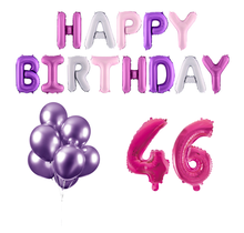 46 jaar Verjaardag Versiering Ballon Pakket Pastel & Roze