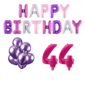 44 jaar Verjaardag Versiering Ballon Pakket Pastel & Roze