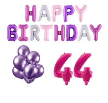 44 jaar Verjaardag Versiering Ballon Pakket Pastel & Roze
