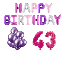 43 jaar Verjaardag Versiering Ballon Pakket Pastel & Roze