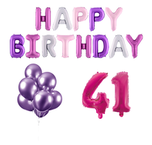 41 jaar Verjaardag Versiering Ballon Pakket Pastel & Roze