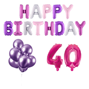 40 jaar Verjaardag Versiering Ballon Pakket Pastel & Roze