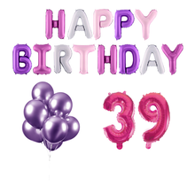 39 jaar Verjaardag Versiering Ballon Pakket Pastel & Roze