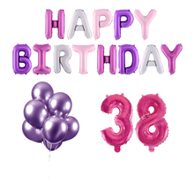38 jaar Verjaardag Versiering Ballon Pakket Pastel & Roze
