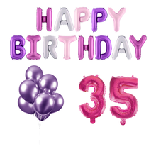35 jaar Verjaardag Versiering Ballon Pakket Pastel & Roze
