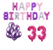 33 jaar Verjaardag Versiering Ballon Pakket Pastel & Roze