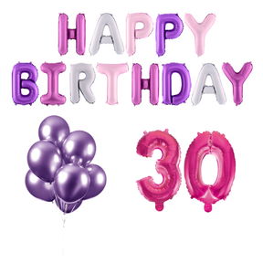 30 jaar Verjaardag Versiering Ballon Pakket Pastel & Roze