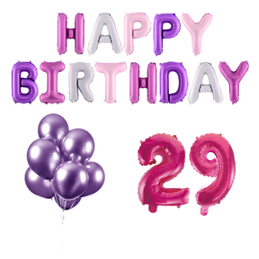 29 jaar Verjaardag Versiering Ballon Pakket Pastel & Roze