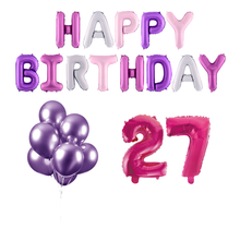 27 jaar Verjaardag Versiering Ballon Pakket Pastel & Roze