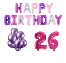 26 jaar Verjaardag Versiering Ballon Pakket Pastel & Roze