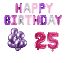 25 jaar Verjaardag Versiering Ballon Pakket Pastel & Roze