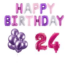 24 jaar Verjaardag Versiering Ballon Pakket Pastel & Roze