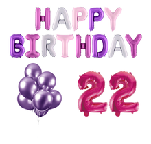 22 jaar Verjaardag Versiering Ballon Pakket Pastel & Roze