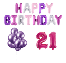21 jaar Verjaardag Versiering Ballon Pakket Pastel & Roze