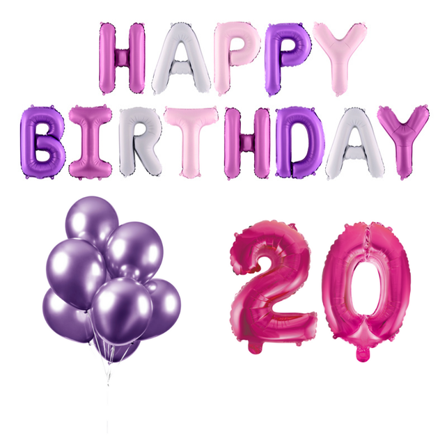 20 jaar Verjaardag Versiering Ballon Pakket Pastel & Roze