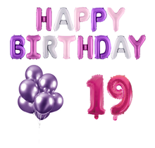19 jaar Verjaardag Versiering Ballon Pakket Pastel & Roze