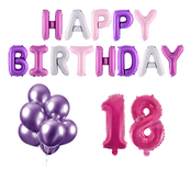 18 jaar Verjaardag Versiering Ballon Pakket Pastel & Roze