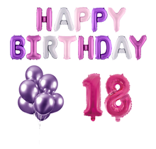 18 jaar Verjaardag Versiering Ballon Pakket Pastel & Roze