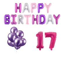 17 jaar Verjaardag Versiering Ballon Pakket Pastel & Roze