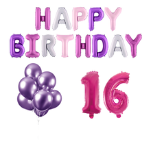 16 jaar Verjaardag Versiering Ballon Pakket Pastel & Roze