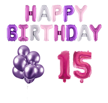 15 jaar Verjaardag Versiering Ballon Pakket Pastel & Roze