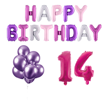 14 jaar Verjaardag Versiering Ballon Pakket Pastel & Roze