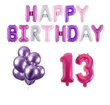 13 jaar Verjaardag Versiering Ballon Pakket Pastel & Roze