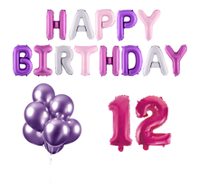 12 jaar Verjaardag Versiering Ballon Pakket Pastel & Roze