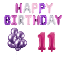 11 jaar Verjaardag Versiering Ballon Pakket Pastel & Roze