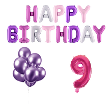 9 jaar Verjaardag Versiering Ballon Pakket Pastel & Roze