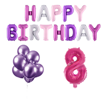 8 jaar Verjaardag Versiering Ballon Pakket Pastel & Roze