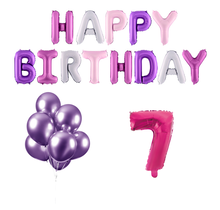 7 jaar Verjaardag Versiering Ballon Pakket Pastel & Roze