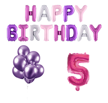 5 jaar Verjaardag Versiering Ballon Pakket Pastel & Roze