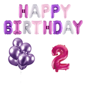 2 jaar Verjaardag Versiering Ballon Pakket Pastel & Roze 2 jaar Verjaardag Versiering Ballon Pakket Pastel & Roze