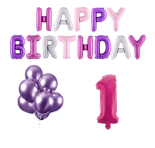 1 jaar Verjaardag Versiering Ballon Pakket Pastel & Roze
