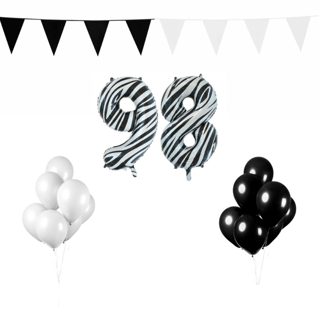 98 jaar Verjaardag Versiering Pakket Zebra