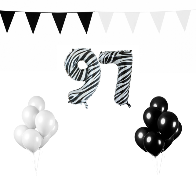 97 jaar Verjaardag Versiering Pakket Zebra 97 jaar Verjaardag Versiering Pakket Zebra