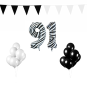 91 jaar Verjaardag Versiering Pakket Zebra