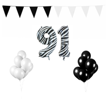91 jaar Verjaardag Versiering Pakket Zebra