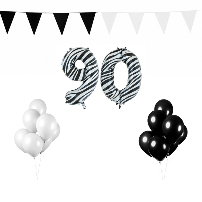 90 jaar Verjaardag Versiering Pakket Zebra