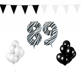 89 jaar Verjaardag Versiering Pakket Zebra