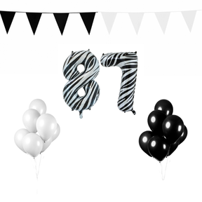 87 jaar Verjaardag Versiering Pakket Zebra