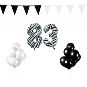 83 jaar Verjaardag Versiering Pakket Zebra