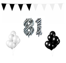 81 jaar Verjaardag Versiering Pakket Zebra
