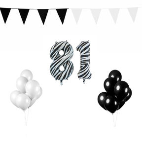 81 jaar Verjaardag Versiering Pakket Zebra